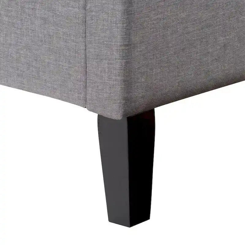 Struttura letto imbottita con bottoni, misura piazza e mezza, Grigio Scuro / Blu / Crema / Grigio Chiaro, 1 persona