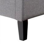Struttura letto imbottita con bottoni, misura piazza e mezza, Grigio Scuro / Blu / Crema / Grigio Chiaro, 1 persona