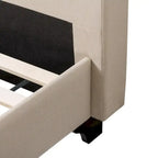 Struttura letto imbottita con bottoni, misura piazza e mezza, Grigio Scuro / Blu / Crema / Grigio Chiaro, 1 persona