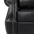 Divanetto a 2 posti in similpelle marrone scuro / cognac / nero con borchie