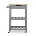 Carrello da cucina con rotelle grigio/nero/bianco + naturale (1 persona)