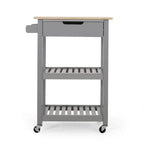 Carrello da cucina con rotelle grigio/nero/bianco + naturale (1 persona)