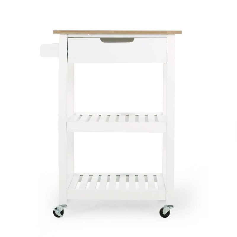 Carrello da cucina con rotelle grigio/nero/bianco + naturale (1 persona)