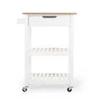 Carrello da cucina con rotelle grigio/nero/bianco + naturale (1 persona)