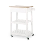 Carrello da cucina con rotelle grigio/nero/bianco + naturale (1 persona)