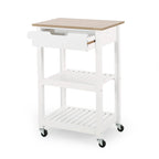 Carrello da cucina con rotelle grigio/nero/bianco + naturale (1 persona)