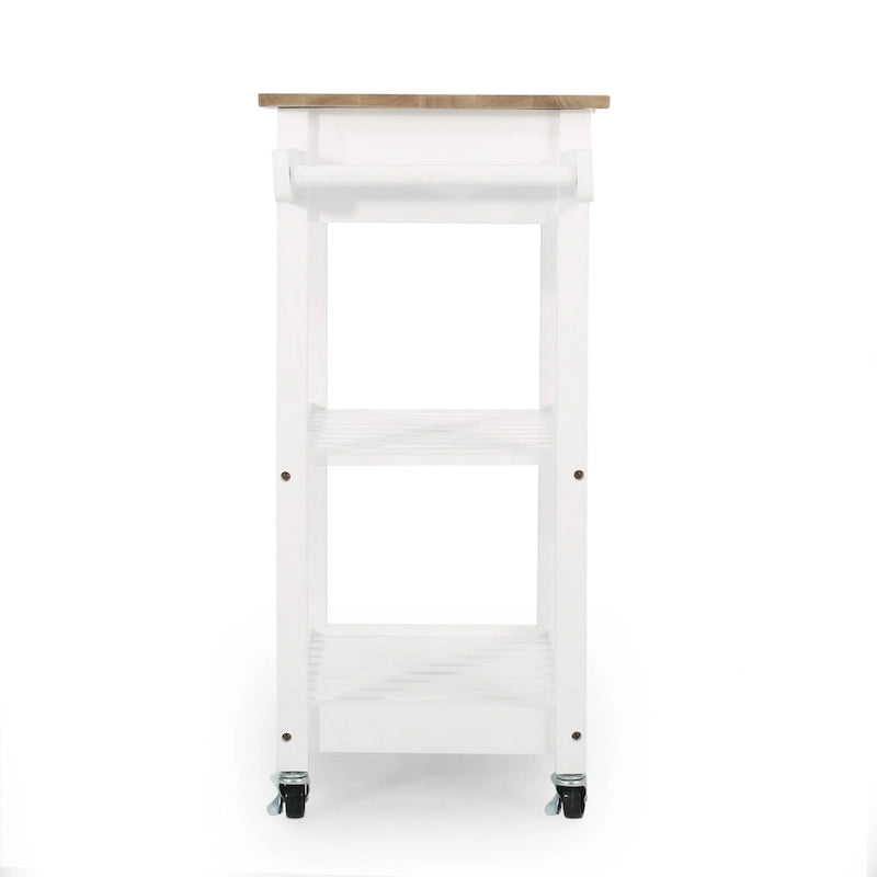 Carrello da cucina con rotelle grigio/nero/bianco + naturale (1 persona)