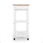 Carrello da cucina con rotelle grigio/nero/bianco + naturale (1 persona)