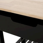 Carrello da cucina con rotelle grigio/nero/bianco + naturale (1 persona)