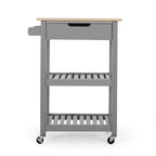 Carrello da cucina con rotelle grigio/nero/bianco + naturale (1 persona)
