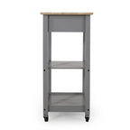 Carrello da cucina con rotelle grigio/nero/bianco + naturale (1 persona)