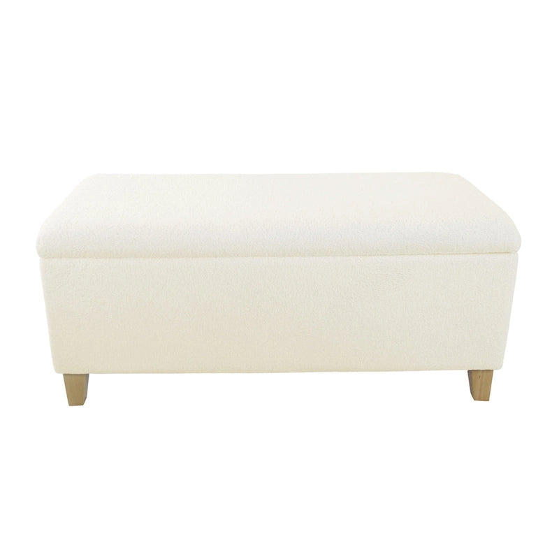 Panca contenitore imbottita in sherpa color crema – 1 persona
