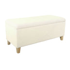 Panca contenitore imbottita in sherpa color crema – 1 persona