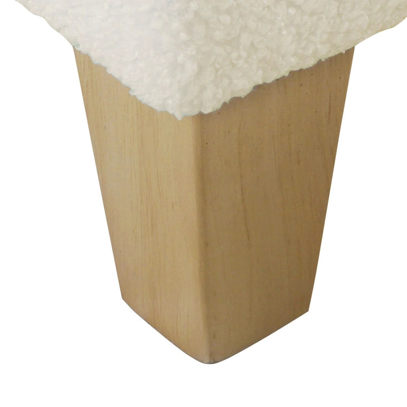 Panca contenitore imbottita in sherpa color crema – 1 persona