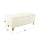 Panca contenitore imbottita in sherpa color crema – 1 persona