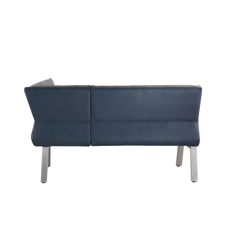 Set da pranzo angolare a 4 posti Blue & Grey bicolore con tavolo allungabile
