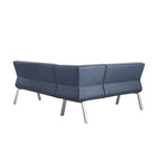 Set da pranzo angolare a 4 posti Blue & Grey bicolore con tavolo allungabile