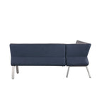 Set da pranzo angolare a 4 posti Blue & Grey bicolore con tavolo allungabile