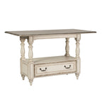 Set tavolo da raduno da 5 persone altezza bancone, colore bianco antico effetto invecchiato, modello "Weathered Bark"