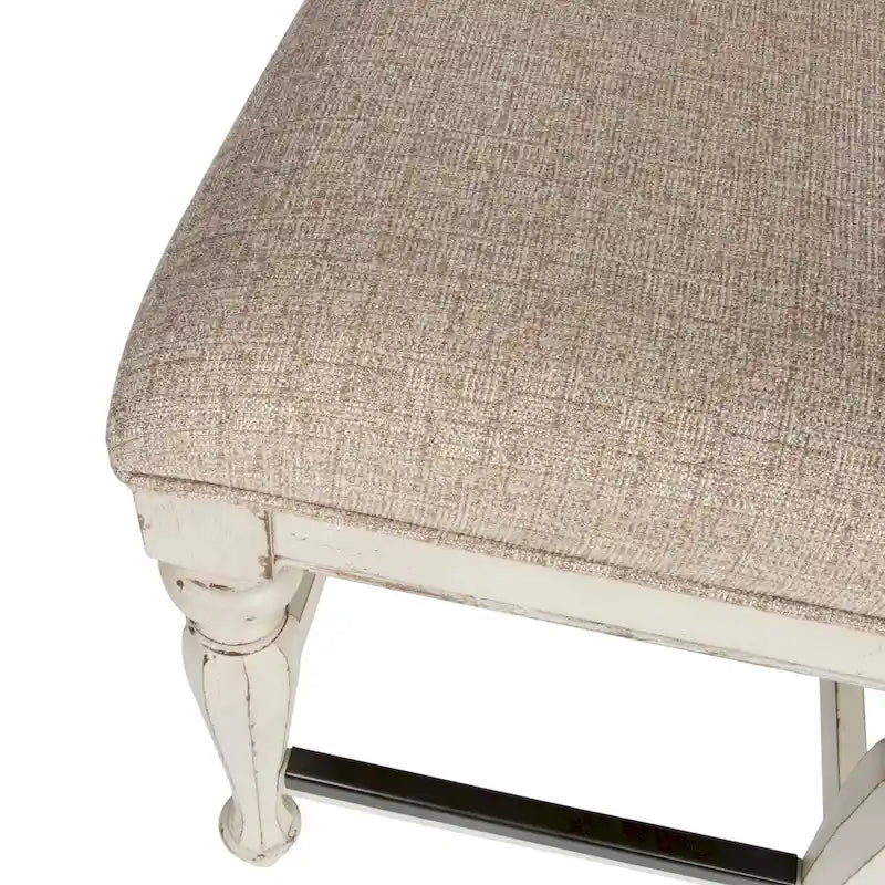 Set tavolo da raduno da 5 persone altezza bancone, colore bianco antico effetto invecchiato, modello "Weathered Bark"