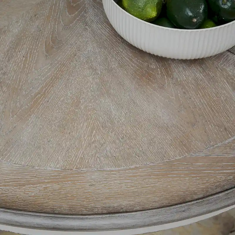 Set tavolo da raduno da 5 persone altezza bancone, colore bianco antico effetto invecchiato, modello "Weathered Bark"