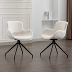 Sedia da pranzo girevole in pile Teddy, marrone/grigio/blu/beige, set da 2