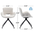 Sedia da pranzo girevole in pile Teddy, marrone/grigio/blu/beige, set da 2