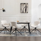 Sedia da pranzo girevole in pile Teddy, marrone/grigio/blu/beige, set da 2