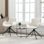 Sedia da pranzo girevole in pile Teddy, marrone/grigio/blu/beige, set da 2