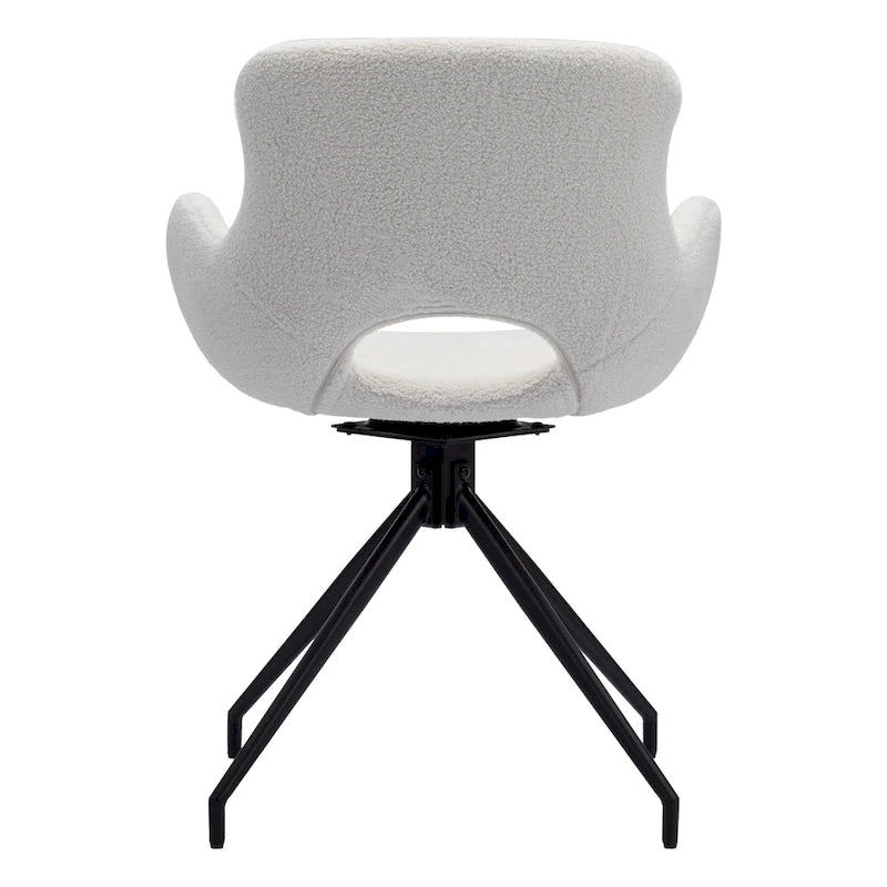 Sedia da pranzo girevole in pile Teddy, marrone/grigio/blu/beige, set da 2