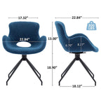 Sedia da pranzo girevole in pile Teddy, marrone/grigio/blu/beige, set da 2