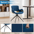 Sedia da pranzo girevole in pile Teddy, marrone/grigio/blu/beige, set da 2