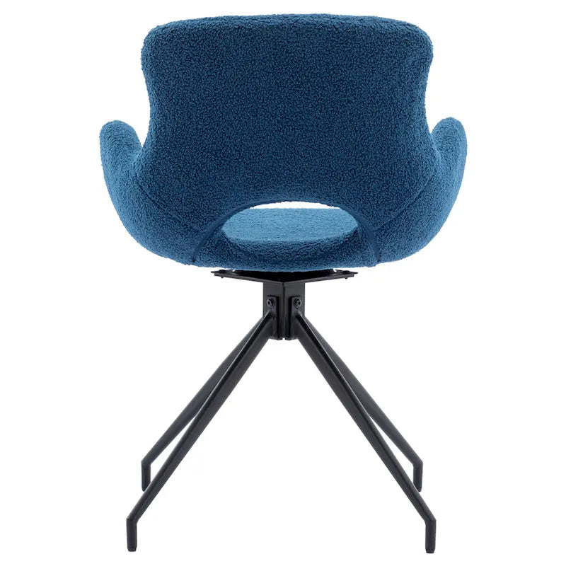 Sedia da pranzo girevole in pile Teddy, marrone/grigio/blu/beige, set da 2