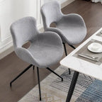 Sedia da pranzo girevole in pile Teddy, marrone/grigio/blu/beige, set da 2