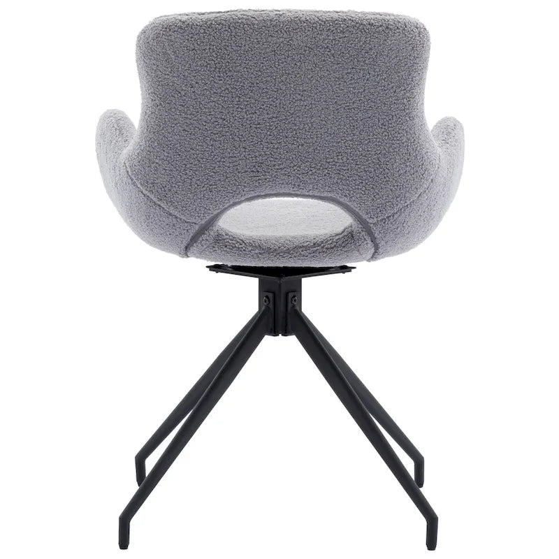 Sedia da pranzo girevole in pile Teddy, marrone/grigio/blu/beige, set da 2