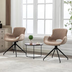Sedia da pranzo girevole in pile Teddy, marrone/grigio/blu/beige, set da 2