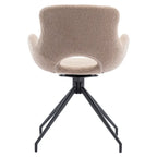 Sedia da pranzo girevole in pile Teddy, marrone/grigio/blu/beige, set da 2