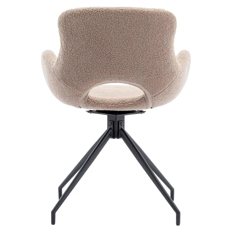 Sedia da pranzo girevole in pile Teddy, marrone/grigio/blu/beige, set da 2