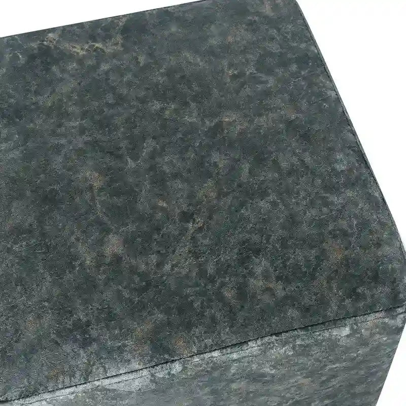 Poggiapiedi Pouf in tessuto quadrato grigio/verde, singolo