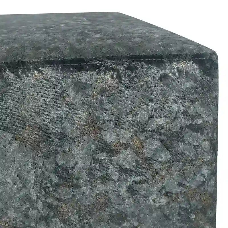 Poggiapiedi Pouf in tessuto quadrato grigio/verde, singolo