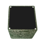 Poggiapiedi Pouf in tessuto quadrato grigio/verde, singolo