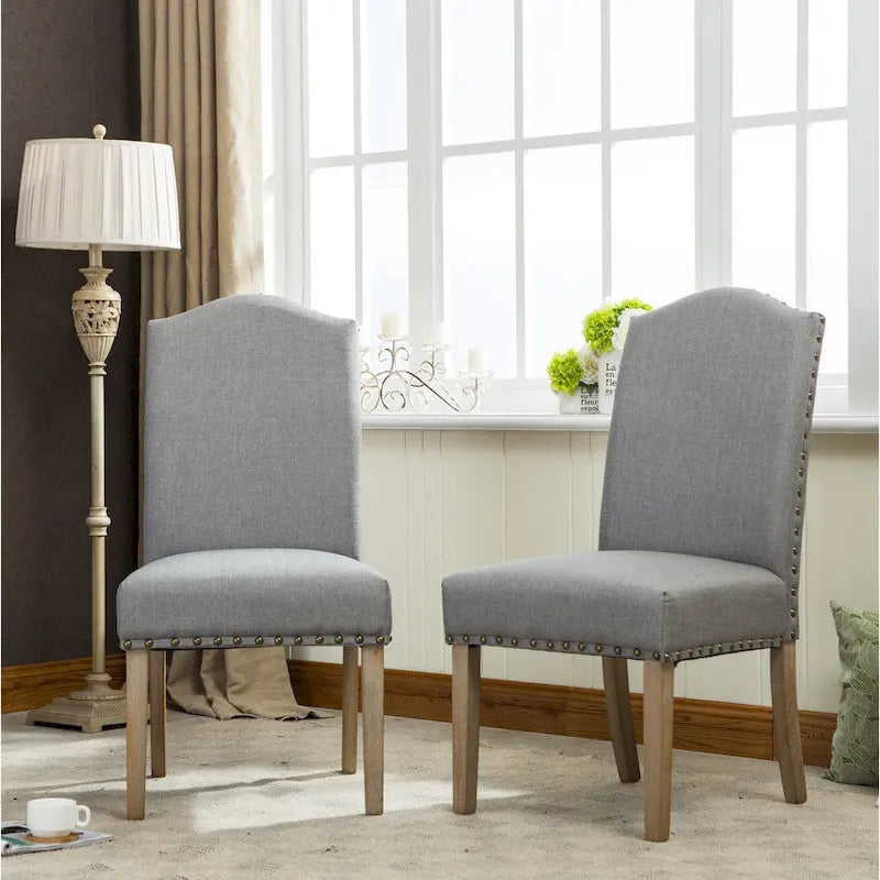 Sedie da pranzo Parson imbottite in tessuto multicolore, set da 2