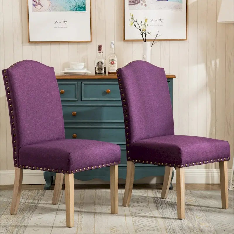 Sedie da pranzo Parson imbottite in tessuto multicolore, set da 2