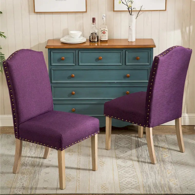 Sedie da pranzo Parson imbottite in tessuto multicolore, set da 2