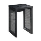 Tavolino laterale quadrato in rattan nero per 1