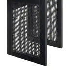 Tavolino laterale quadrato in rattan nero per 1