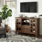 Mobile TV in legno massello marrone/nero/bianco per 1, adatto a TV fino a 60 pollici