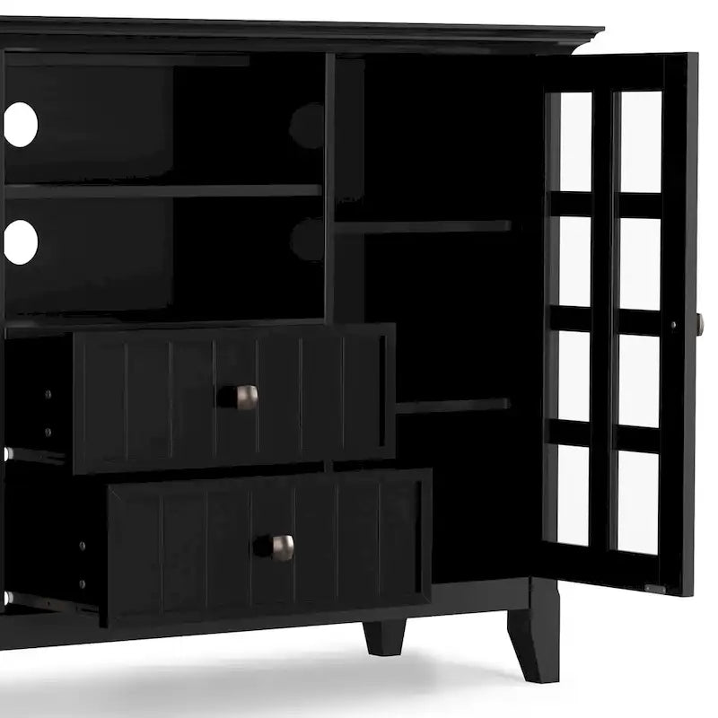 Mobile TV in legno massello marrone/nero/bianco per 1, adatto a TV fino a 60 pollici