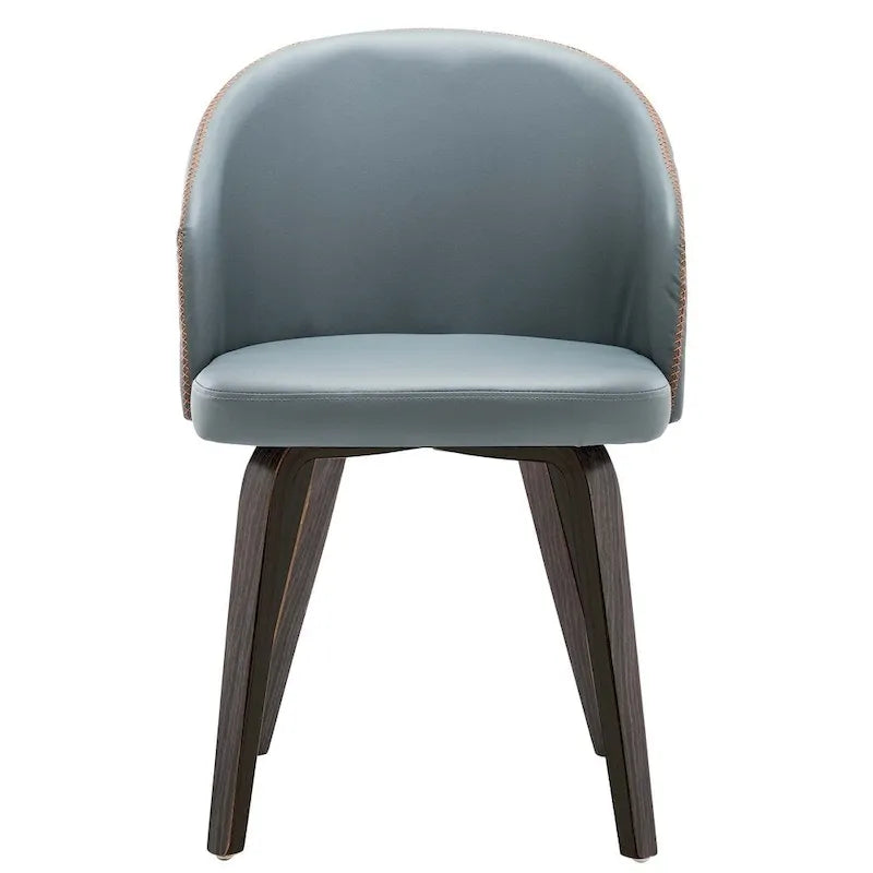 Sedie da pranzo a braccioli in stile Mid-Century grigio-blu/bianche, set da 2
