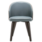 Sedie da pranzo a braccioli in stile Mid-Century grigio-blu/bianche, set da 2